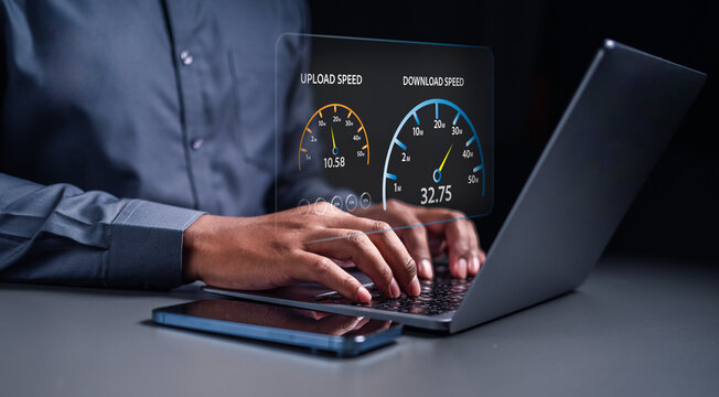 technology, working, business, performance, speed, test, broadband, management, internet, quality. typing keyboard to inspect speed test internet broadband technology. then check quality, performance.