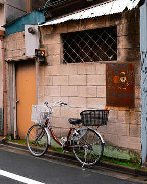 bicycle in front of a house