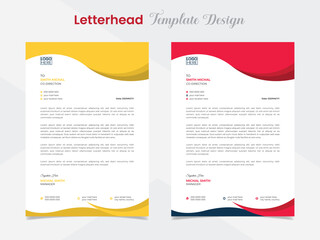 abstract company letterhead design template with colors