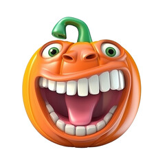 scary halloweeen pumpkin with transparent background
