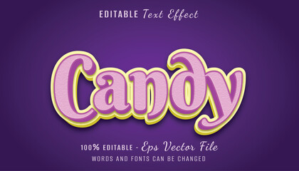 Candy 3d text effect design