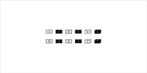 Cash icon set in trendy flat style isolated on white background. Money symbol for your website design, logo, app, UI. Vector illustration, EPS10.