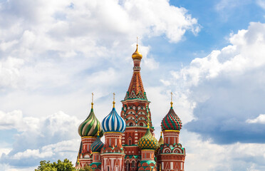 Fototapeta na wymiar Moscow, Russia - 07.30.2023 - Red square, Saint Basil cathedral. Landmark