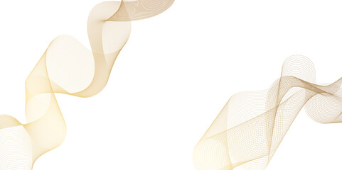 Abstract golden wave lines background. Modern golden flowing wave lines and glowing moving lines background. Abstract frequency sound wave lines and twisted curve lines background.	