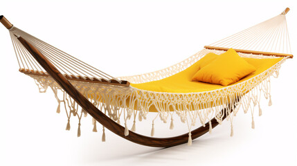 Obraz premium Stylish lazy relax hammock on white background..