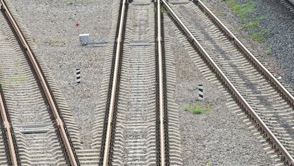railroad tracks in the countryside