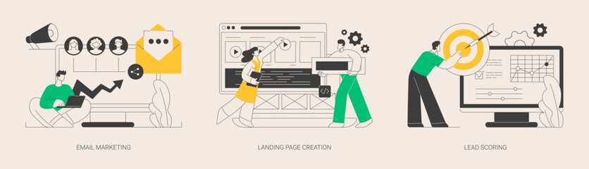 Digital promo campaign abstract concept vector illustrations.