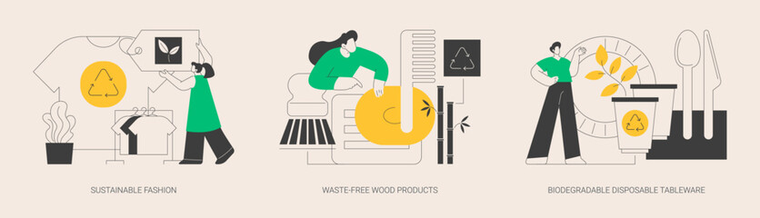 Eco-friendly materials abstract concept vector illustrations.