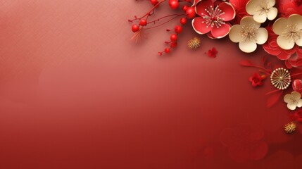 Chinese holiday background with flowers