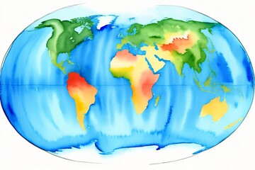Naklejka premium A Drawing Of A Map Of The World