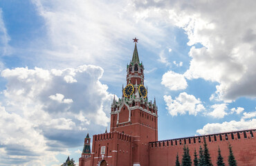 Moscow, Russia - 07.30.2023 - Shot of the main chimes of the Kremlin. Landmark