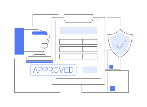 Insurance certificate abstract concept vector illustration.