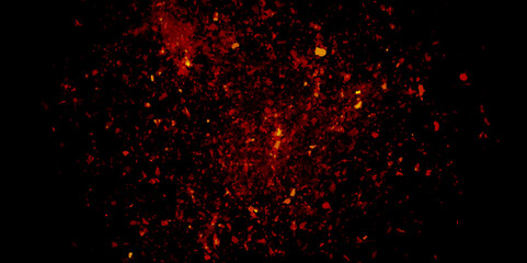 Abstract View from plasma fire hell. red wallpaper, the universe is filled with nebulae and galaxies. Panoramic shot, wide format. abstract sky background. copy spase.