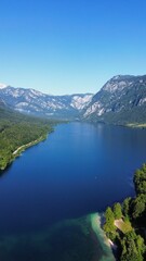 drone photo Bohinj lake, Bohinjsko jezero slovenia europe	