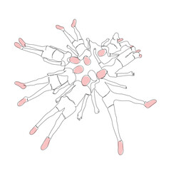  Happy children continuous line drawing. children of different ages lie on the ground vector line art.
children single line vector.