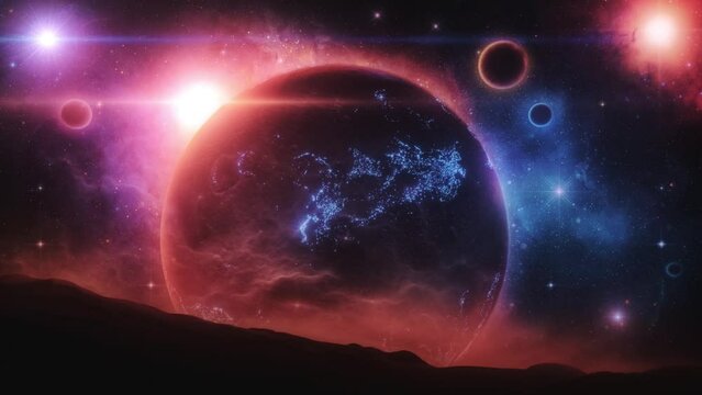 Planets of the Deep Space - Loop Fantasy Landscape Background Wallpaper