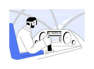 VR pilot training abstract concept vector illustration. © Visual Generation