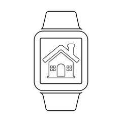 Smart Watch Icon In Outline Style