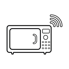 Smart Microwave Icon In Outline Style