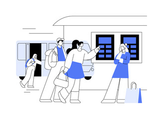 Smart bus stop abstract concept vector illustration.