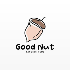 Nut logo design concept template. Food logo design.  Nut logo template