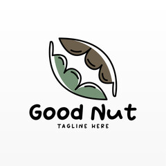 Nut logo design concept template. Food logo design.  Nut logo template