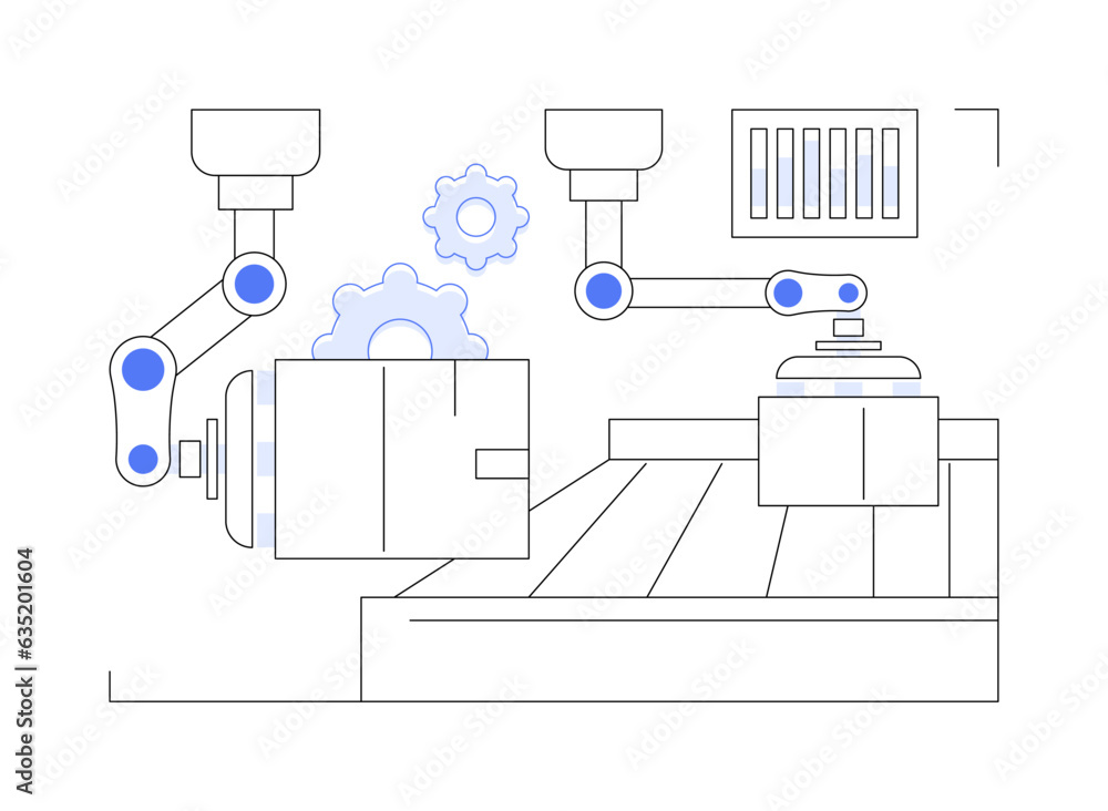 Poster automated sortation systems abstract concept vector illustration.