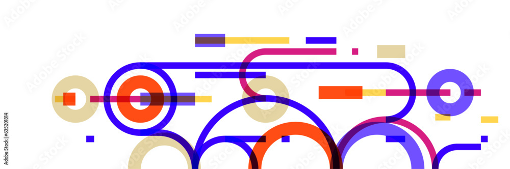 Poster abstract circles and lines vector background, geometric composition drawing technology plan, loop ci