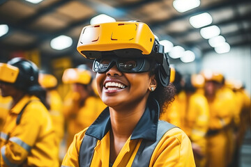 Factory female Engineer in an Industrial Automated Assembly Plant.