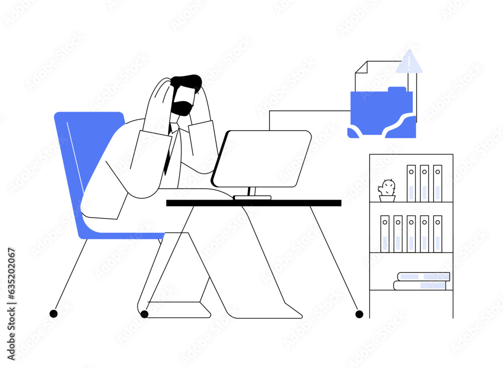 Aufkleber software problems abstract concept vector illustration.