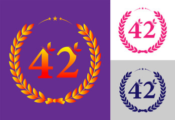 Vector set of number logo design