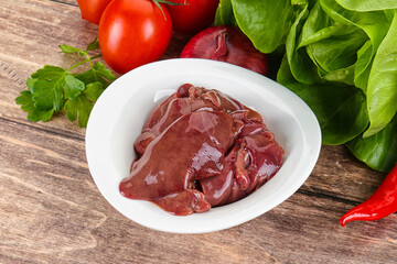 Raw chicken liver for cooking