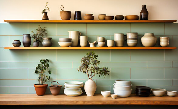 kitchen counters where dishes and pots could be neatly stored