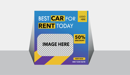  Car social media post template, rent a car social media banner design, editable social media marketing square flyer poster