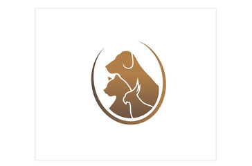 pet dog cat bird circle logo vector