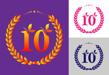 Vector set of number logo design