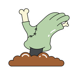 Zombie halloween hand. Cartoon zombie hands. Vector illustration