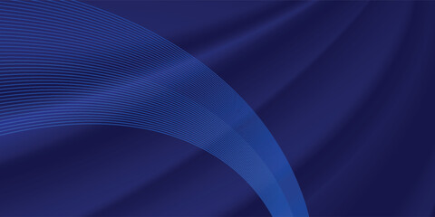 Obraz premium modern wave curve abstract presentation background. Luxury paper cut background. Abstract decoration, golden pattern, halftone gradients, 3d Vector illustration. Dark blue background