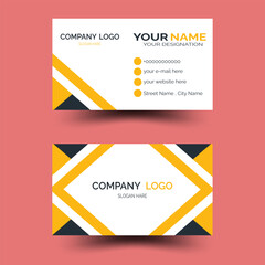 Corporate Business card Desing,Modern and simple business card design with yellow and dark black color,creative and clean business card template. Stylish blue elegant business card design. 