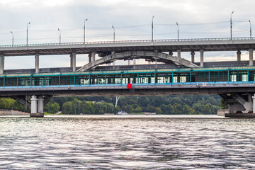 Shot of the Moscow river. Outdoors