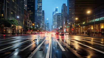 The hustle and bustle: Time - lapse inspired city scene, streams of car lights under the city's skyscrapers, energy of urban life © Marco Attano