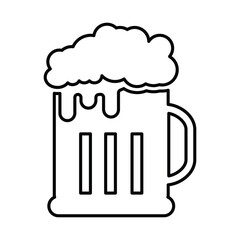 Mug With Beer Icon In Outline Style