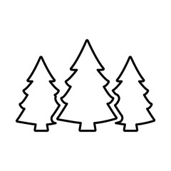 Pine Tree Icon In Outline Style