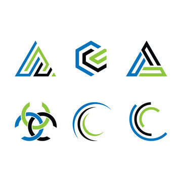 Geometric Triple C sign. CCC Letter set. hexagon triple C logo design template Creative corporate symbols as well as for various business names