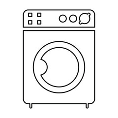 Washing Machine Icon In Outline Style
