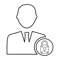 Account Lock Icon In Outline Style