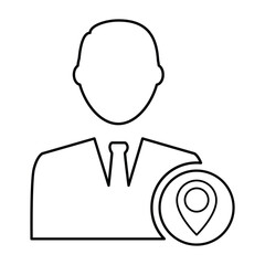 Obraz premium Account Location Icon In Outline Style