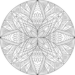 Outline mandala isolated on white background