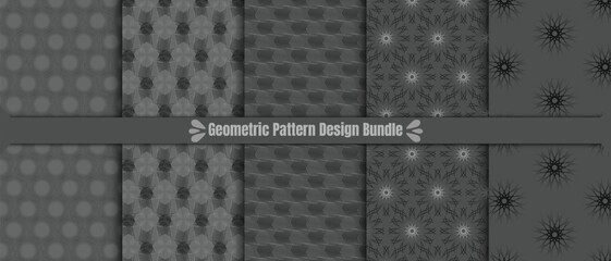 Colorful vector seamless patterns collection, Simple pattern design for fabric cloth wallpaper, black and grey geometric oriental backgrounds...