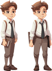 High school student in school uniform, student character.